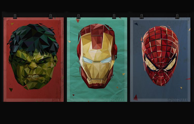 Marvel’s Superheroes from Polygons by Christos Ellinas
