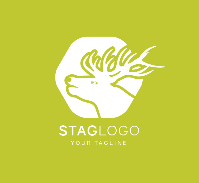 027-Stag-Head-Logo-Template_W