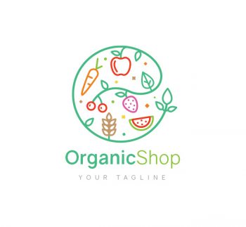 Organic Shop Logo & Business Card Template