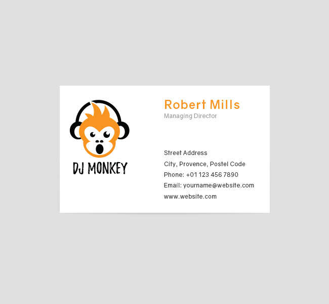 036-DJ-Monkey-Logo-&-Business-Card-Template-Front