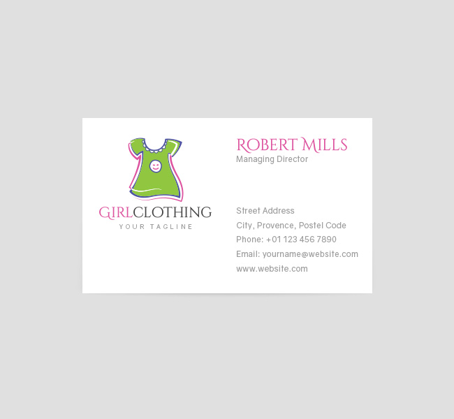 039-Girl-Clothing-Logo-Template-&-Business-Card-Template-Front