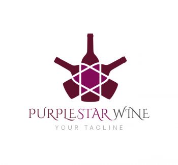 Purple Star Wine Logo & Business Card Template