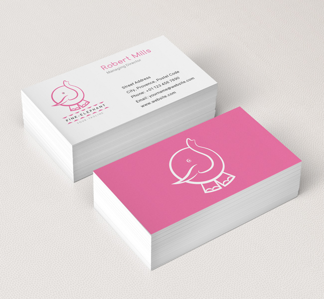065-Pink-Elephant-Logo-&-Business-Card-Template