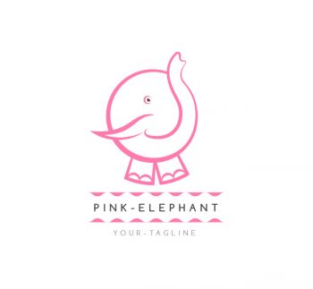 Pink Elephant Logo & Business Card Template