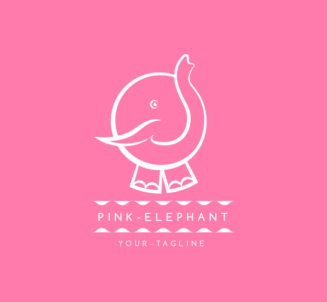 065 Pink Elephant Logo-Template_W