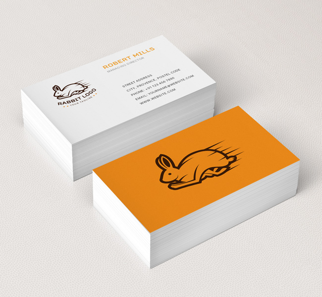 Running-Rabbit-Business-Card-Mockup