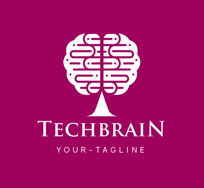 Pre-Made-Tech-Brain-Logo-White