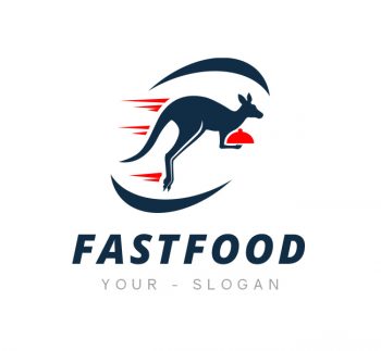 Kangaroo Fast Food Logo & Business Card Template