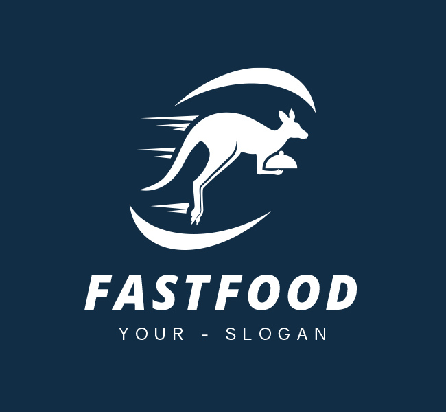 Pre-Made-Kangaroo-Fast-Food-Logo-White