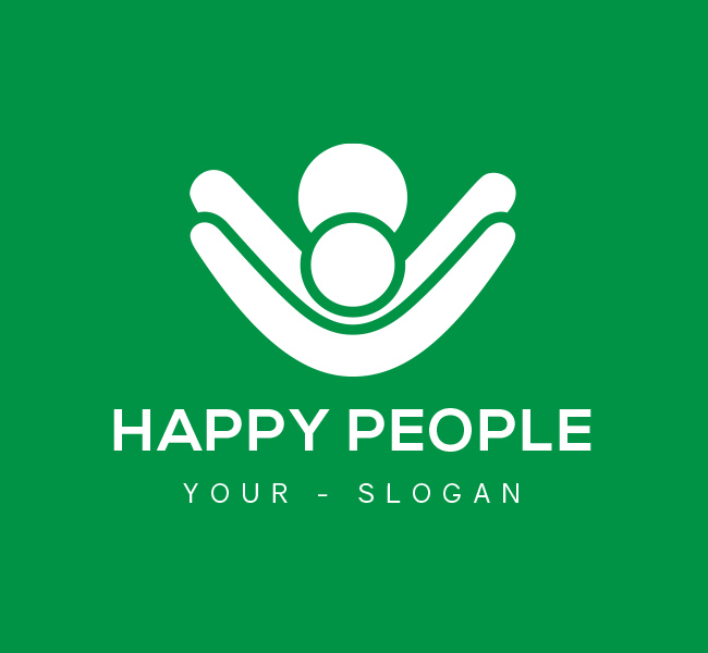 Pre-Designed-Logo-Happy-People-White