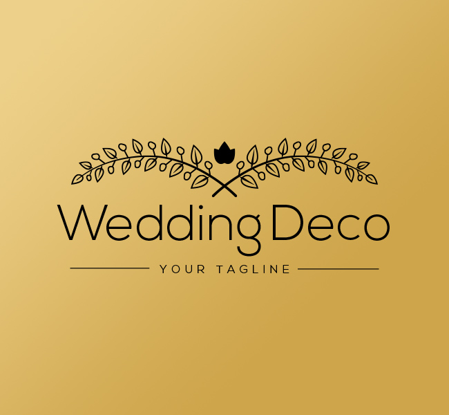 Ready-made-Logo-Wedding-Flower-Deco-Black