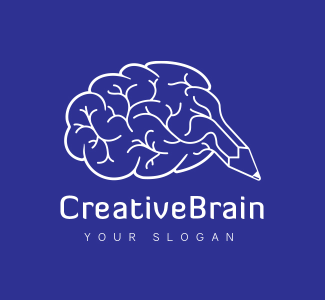 Pre-Designed-Logo-Creative-Brain-White