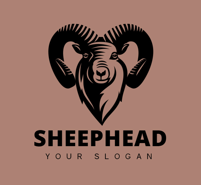 Sheep-Head-Pre-designed-Logo-Black