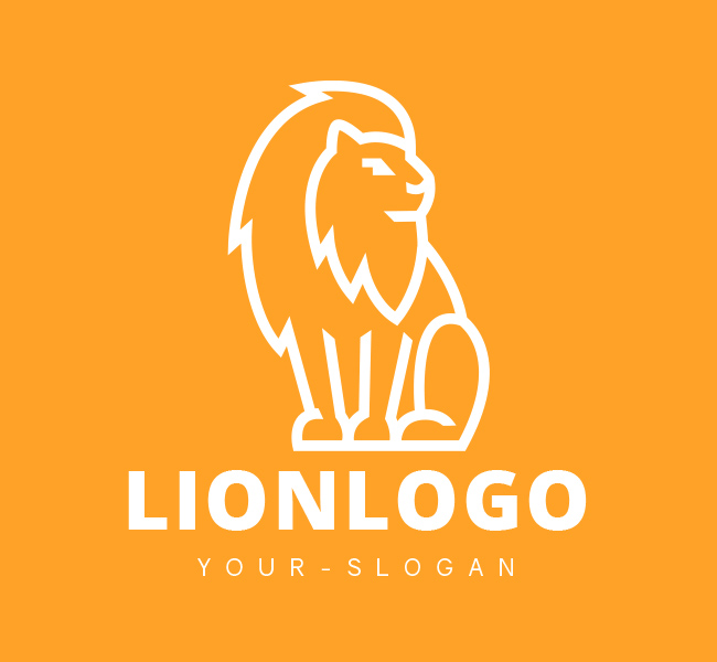 Pre-Designed-Logo-Minimal-Lion-White
