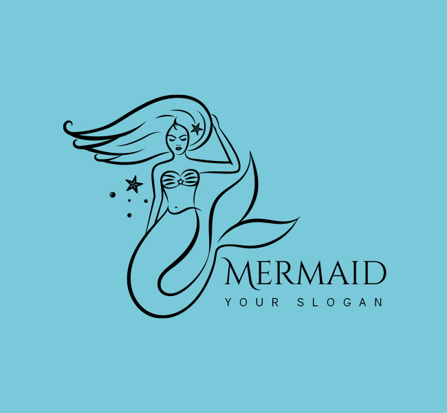 Stock-Logo-Blue-Mermaid-Black