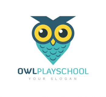 Owl Play School Logo & Business Card Template