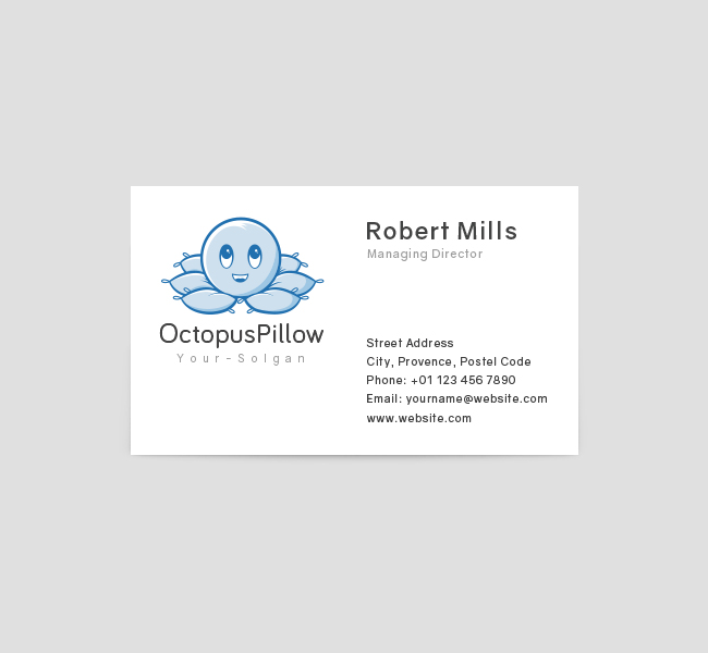 366-Octopus-Pillow-Business-Card-Template-Front