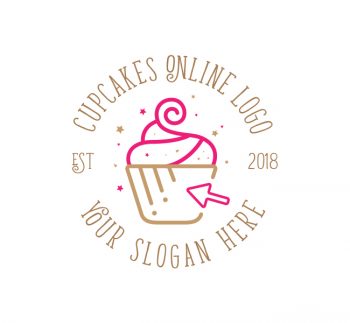 Online Cupcake Logo & Business Card Template