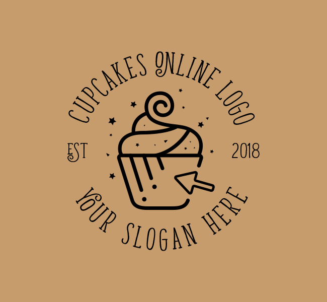 Online-Cupcake-Stock-Logo