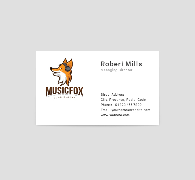 Music-Fox-Business-Card-Template-Front