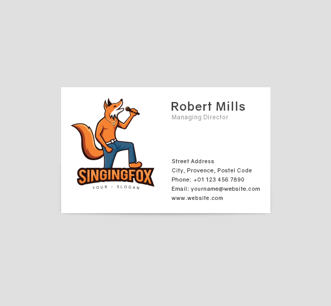 Singing-Fox-Business-Card-Template-Front