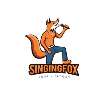 Singing Fox Logo & Business Card Template