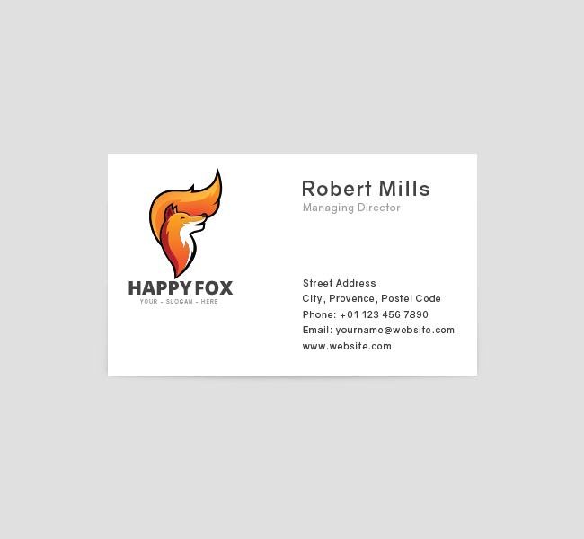 Happy-Fox-Business-Card-Template-Front