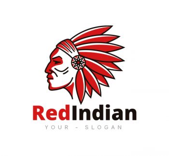 Red Indian Face Logo & Business Card