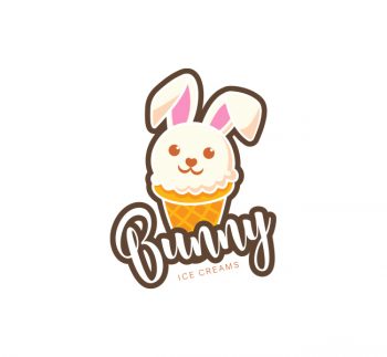 Bunny Ice Cream Logo & Business Card Template