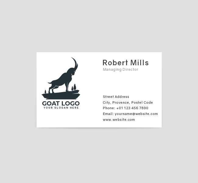 522-Simple-Goat-Business-Card-Front
