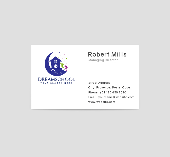 524-Dream-Preschool-Business-Card-Front
