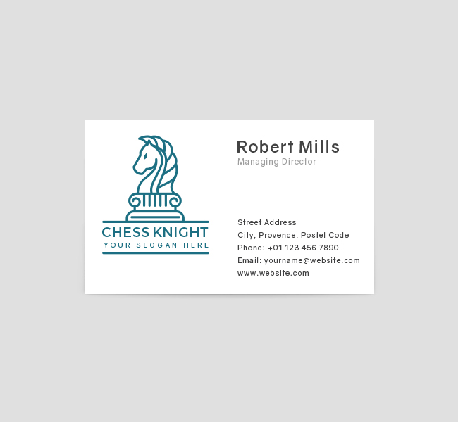 623-Simple-Chess-Knight-Business-Card-Front