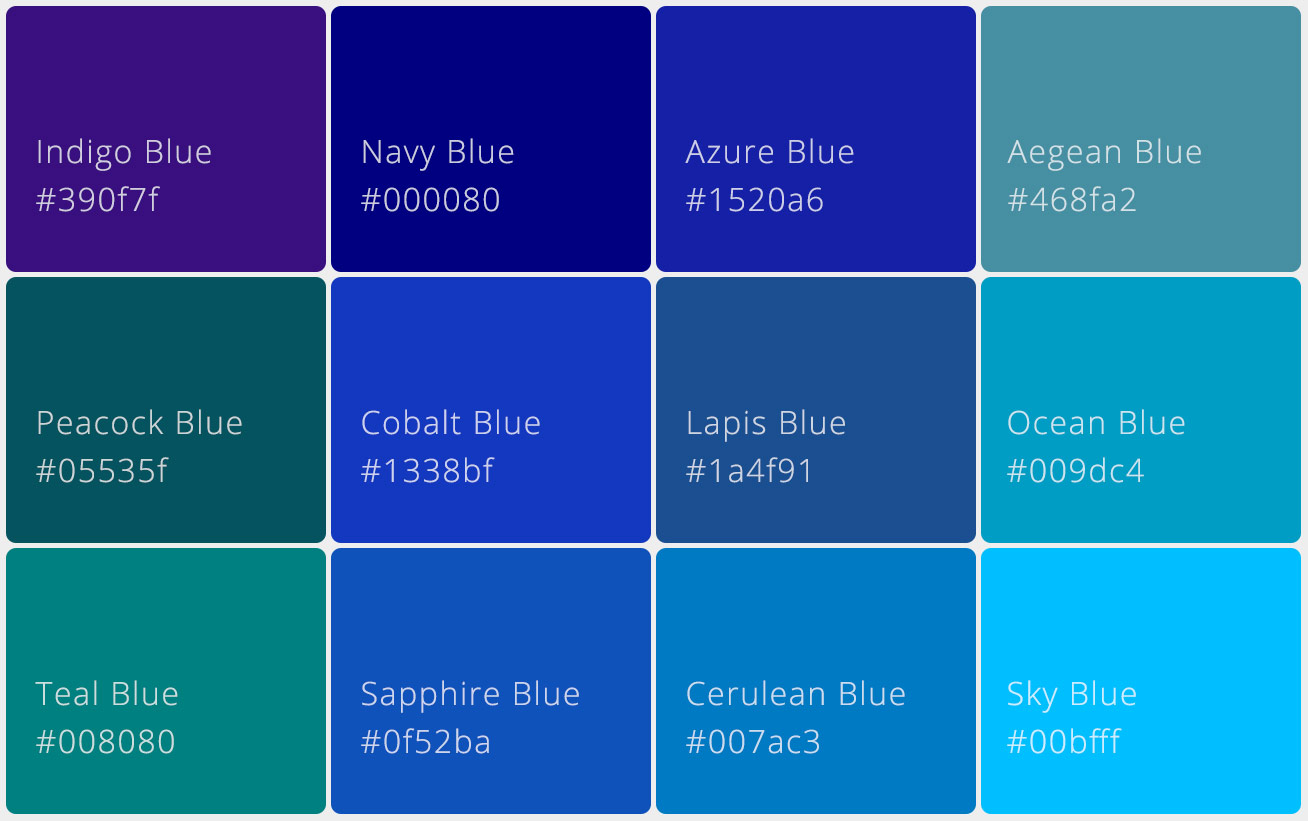 Enrich Your Color Vocabulary with these Shades of Blue
