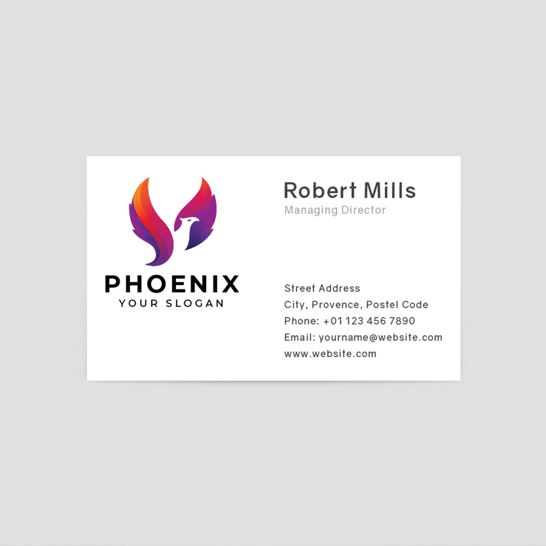 648-Simple-Phoenix-Bird-Business-Card-Front