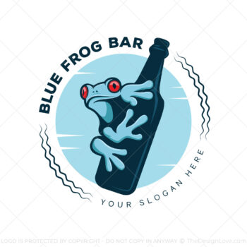 Blue Frog Pub Logo & Business Card Template