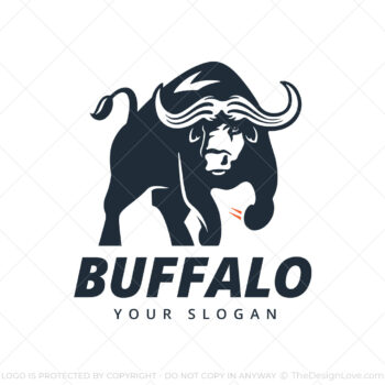 Charging Buffalo Logo Template