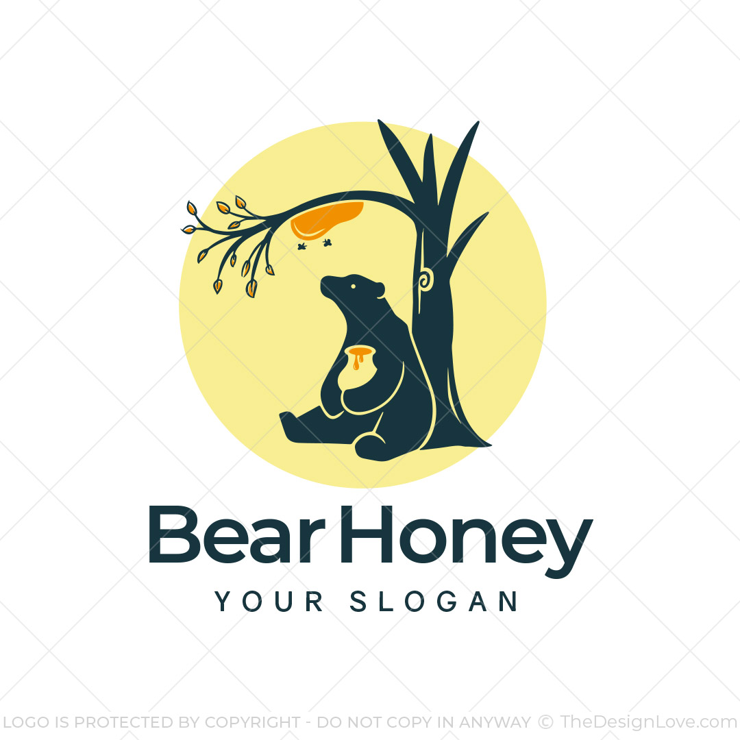 734-Minimal-Bear-Honey-Logo-Template