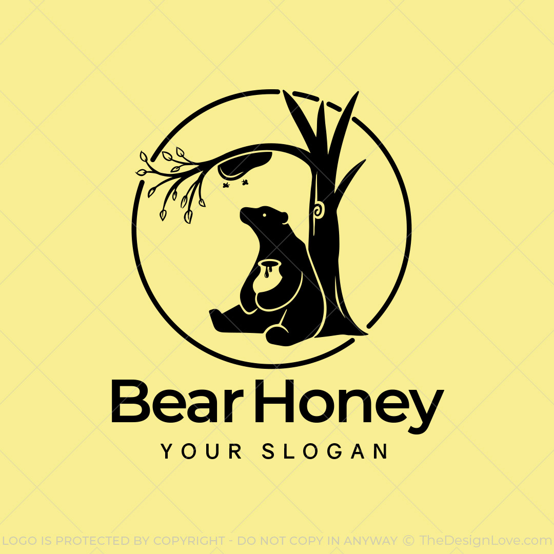 734-Minimal-Bear-Honey-Start-up-Logo