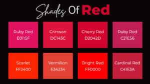 Shades of Red: 50+ Red Color Names, Hex Codes, Meanings and Design Uses